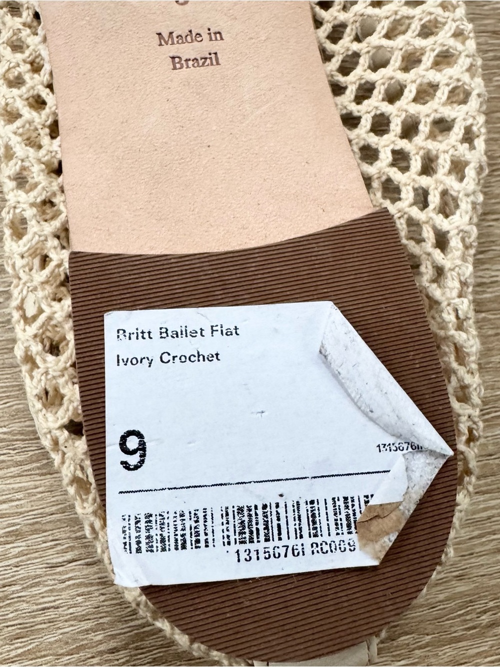 New Reformation Britt Mesh Ballet Flats Ivory Cream Size 9 - Picture 7 of 11